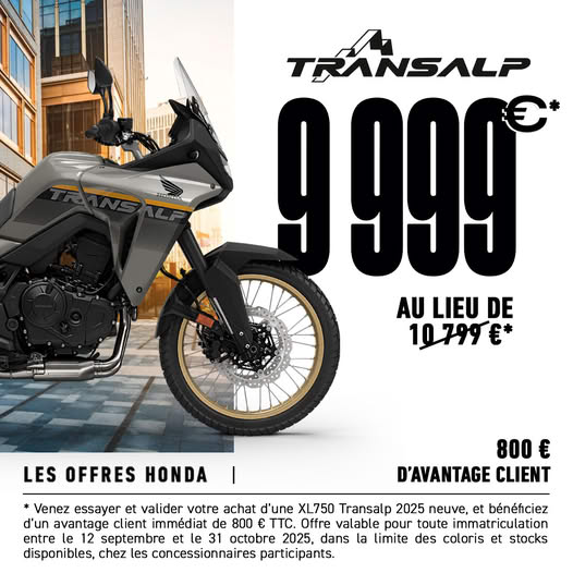 Offre spéciale à ne pas rater sur la Honda Transalp
